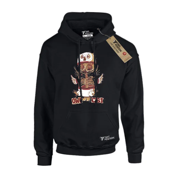 Φωτογραφία προϊόντος: Hoodie φούτερ με κουκούλα Takeposition H-cool Owl Csi μαύρο, 907-1502