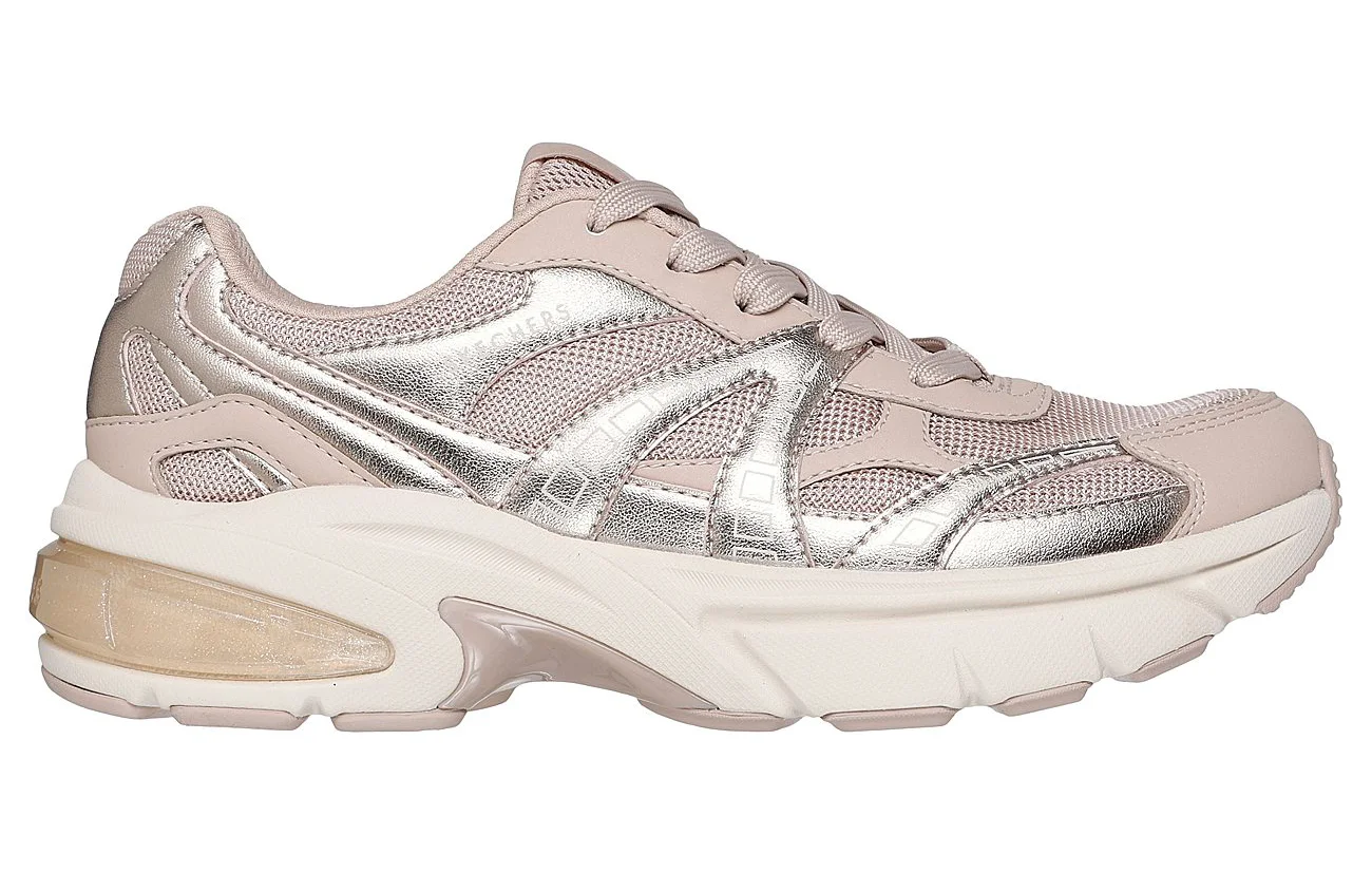 Φωτογραφία προϊόντος: SKECHERS W Metallic Duraleather Mesh Lace Up Fashion Sneaker (177357-SND) ΥΠΟΔΗΜΑ
