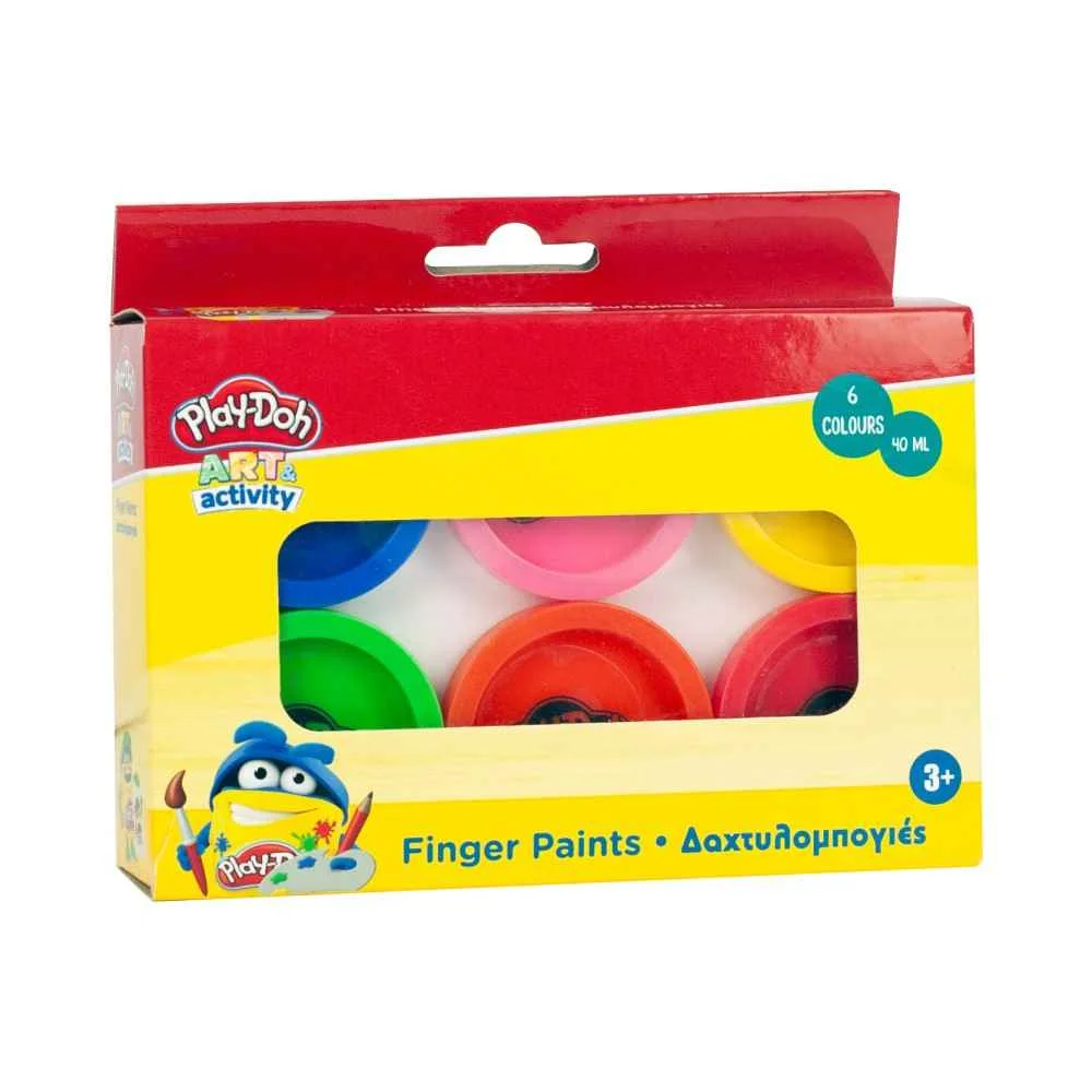 Φωτογραφία προϊόντος: Gim Play-Doh Σετ Δακτυλομπογιές 40ml 6τμχ 320-40002