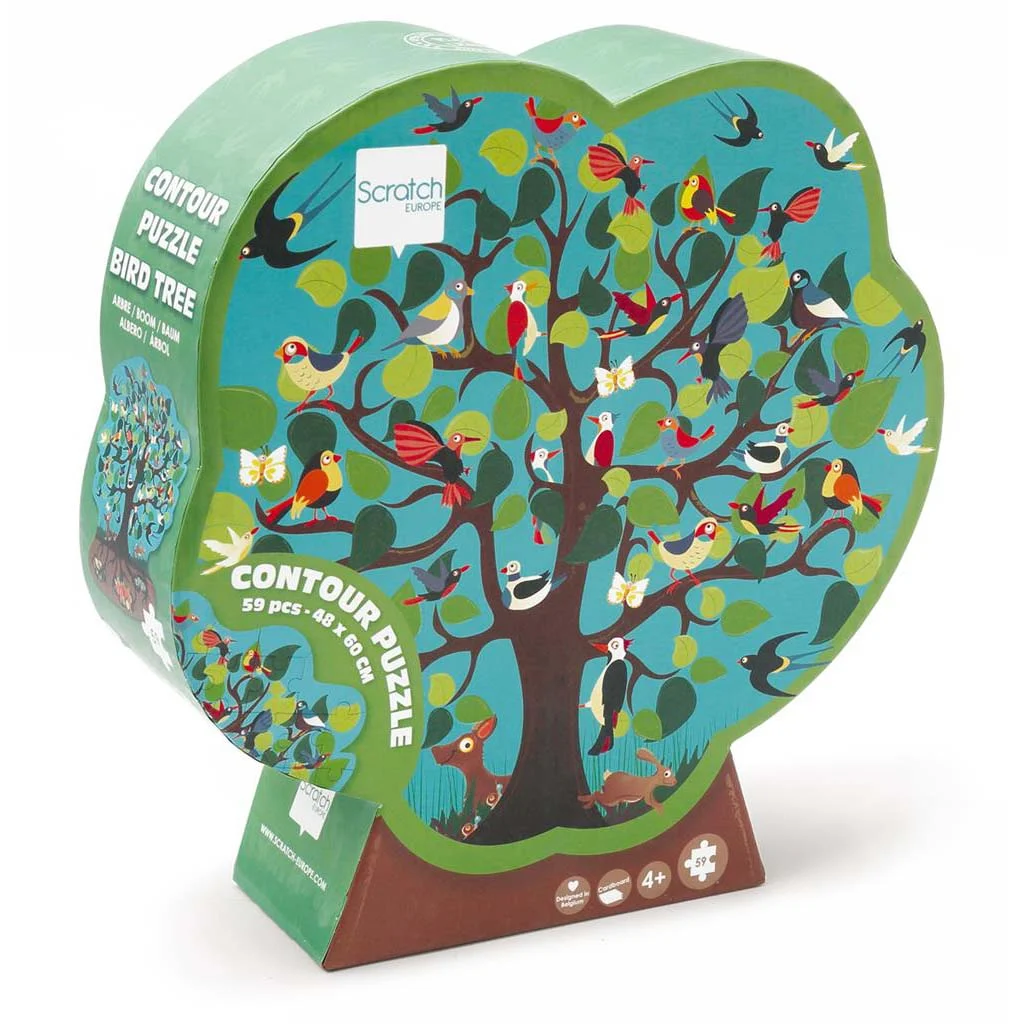 Φωτογραφία προϊόντος: Scratch CONTOUR PUZZLE BIRD TREE 58pcs