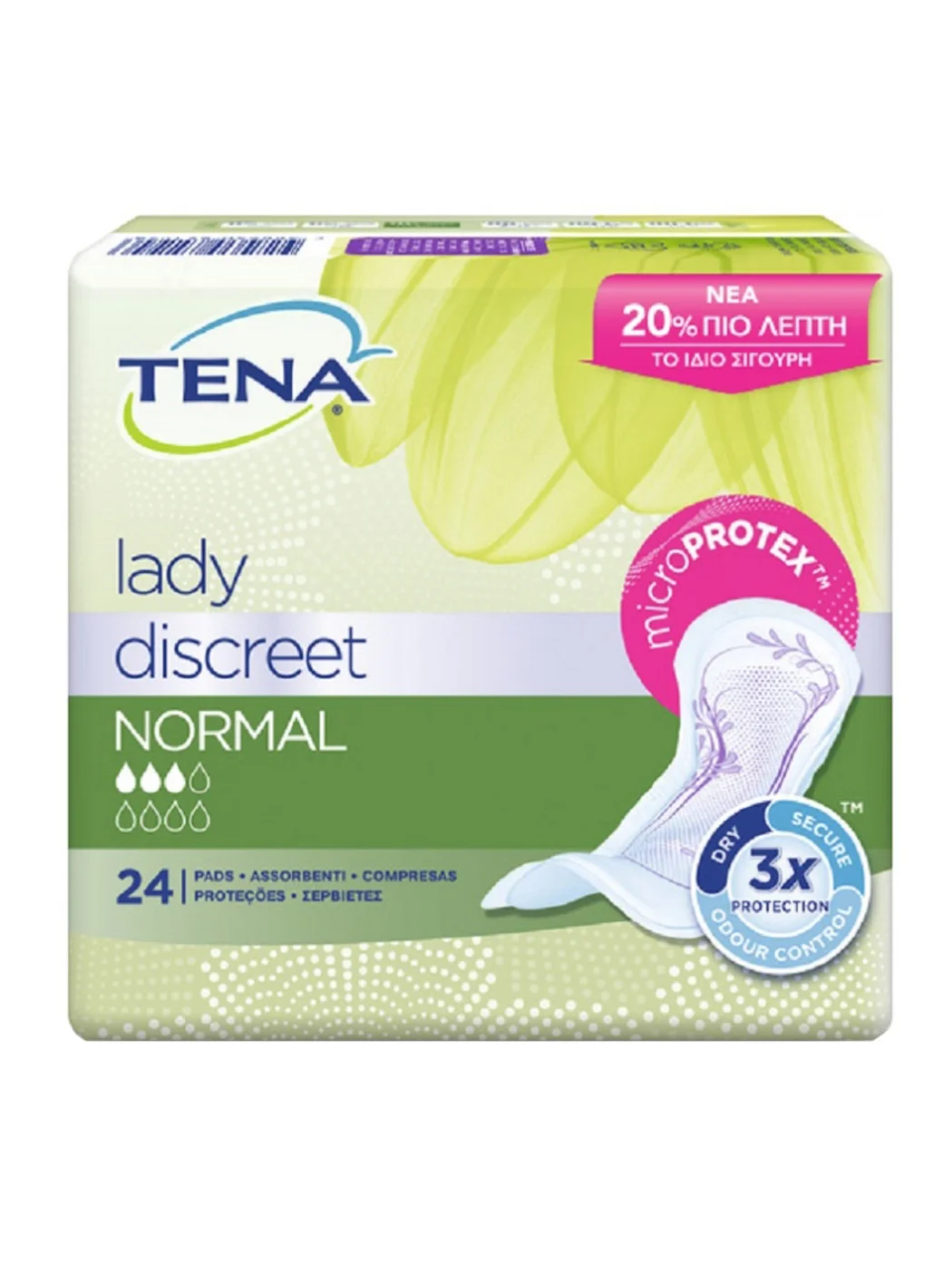 Φωτογραφία προϊόντος: Tena Lady Discreet Σερβιέτες Ακράτειας Normal (24τεμ)