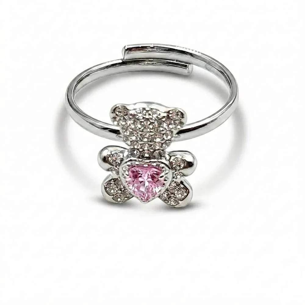 Φωτογραφία προϊόντος: OEM Pink silver teddy ring γυναικείο δαχτυλίδι