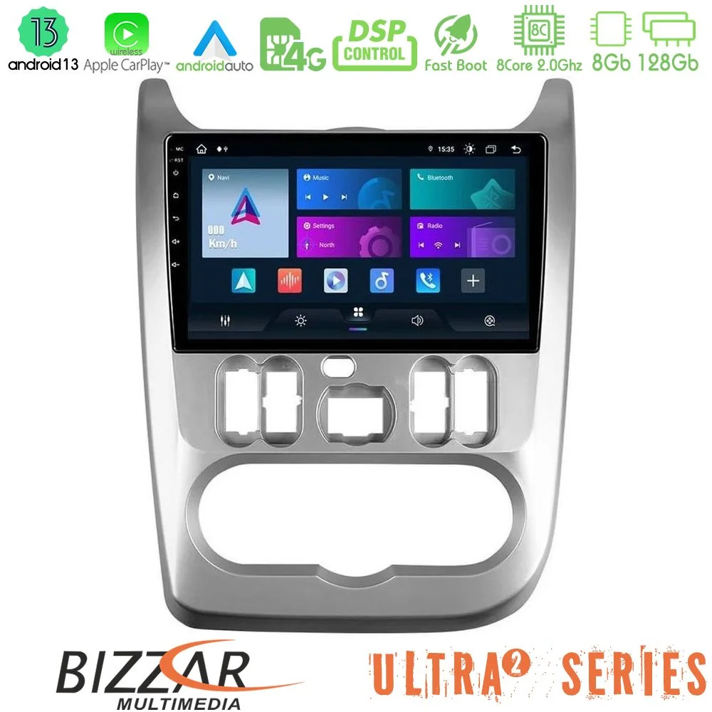 Φωτογραφία προϊόντος: Bizzar Ultra Series Dacia Duster/Sandero/Logan 8core Android13 8+128GB Navigation Multimedia Tablet 9