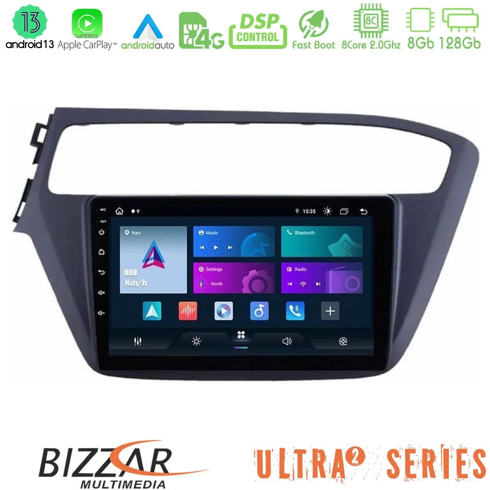 Φωτογραφία προϊόντος: Bizzar Ultra Series Hyundai i20 2018-2020 8core Android13 8+128GB Navigation Multimedia Tablet 9