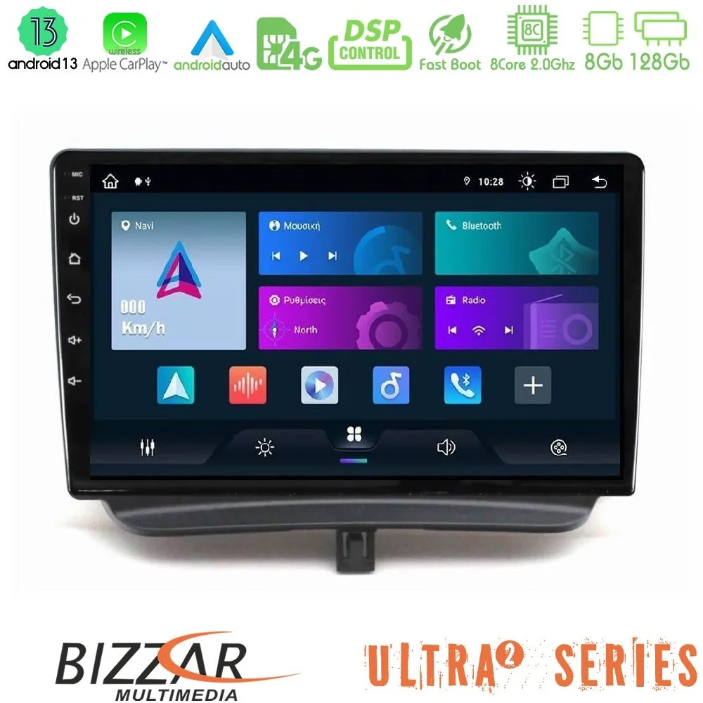 Φωτογραφία προϊόντος: Bizzar Ultra Series Ford Courier 2015-2023 8core Android13 8+128GB Navigation Multimedia Tablet 9
