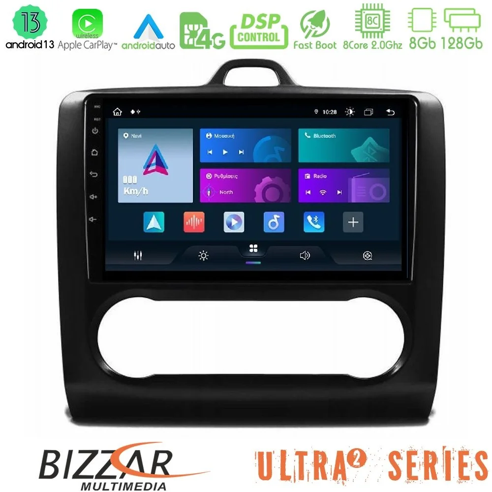 Φωτογραφία προϊόντος: Bizzar Ultra Series Ford Focus Auto AC 8core Android13 8+128GB Navigation Multimedia Tablet 9