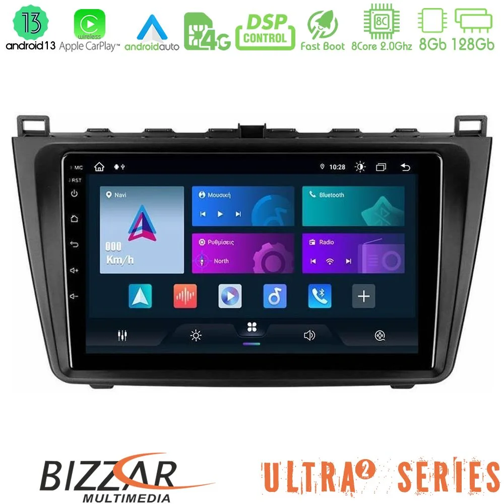 Φωτογραφία προϊόντος: Bizzar ULTRA Series Mazda 6 2008-2012 8core Android13 8+128GB Navigation Multimedia Tablet 9
