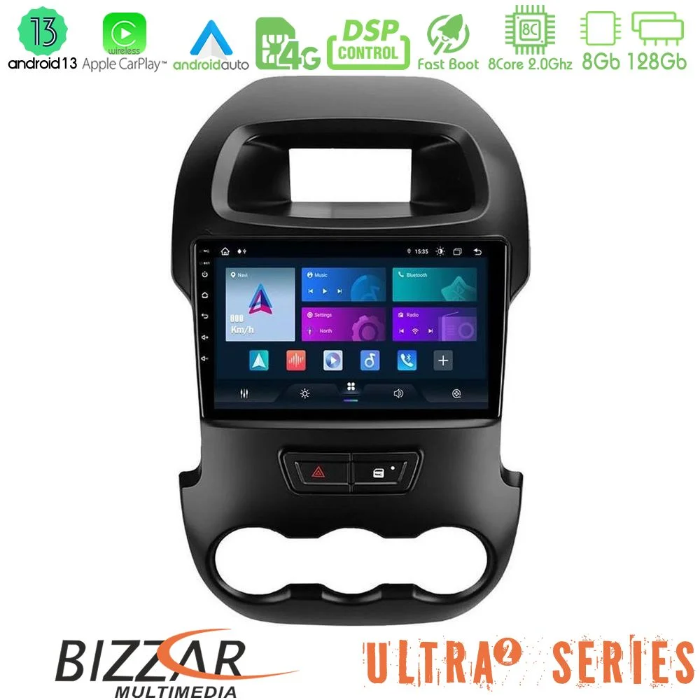 Φωτογραφία προϊόντος: Bizzar Ultra Series Ford Ranger 2012-2016 8core Android13 8+128GB Navigation Multimedia Tablet 9