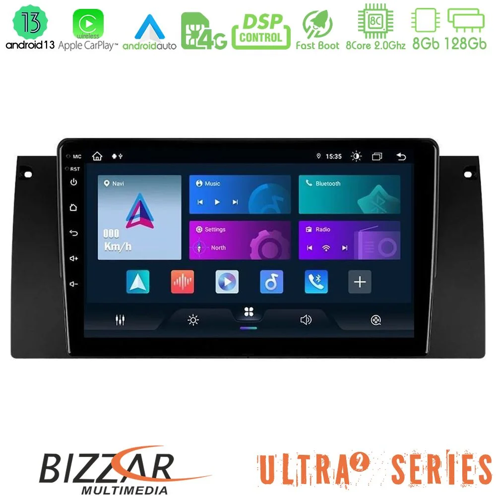 Φωτογραφία προϊόντος: Bizzar Ultra Series BMW 5 Series (E39) / X5 (E53) 8core Android13 8+128GB Navigation Multimedia Tablet 9