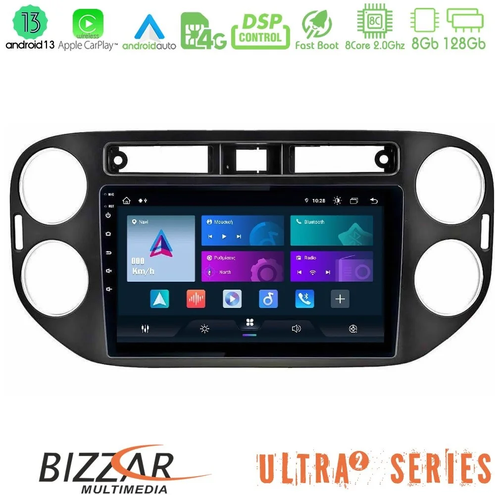 Φωτογραφία προϊόντος: Bizzar Ultra Series VW Tiguan (23mm alarm button) 8core Android13 8+128GB Navigation Multimedia Tablet 9