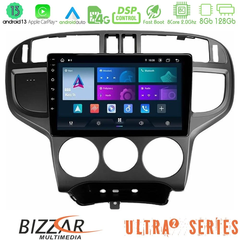 Φωτογραφία προϊόντος: Bizzar Ultra Series Hyundai Matrix 2001-2010 8Core Android13 8+128GB Navigation Multimedia Tablet 9