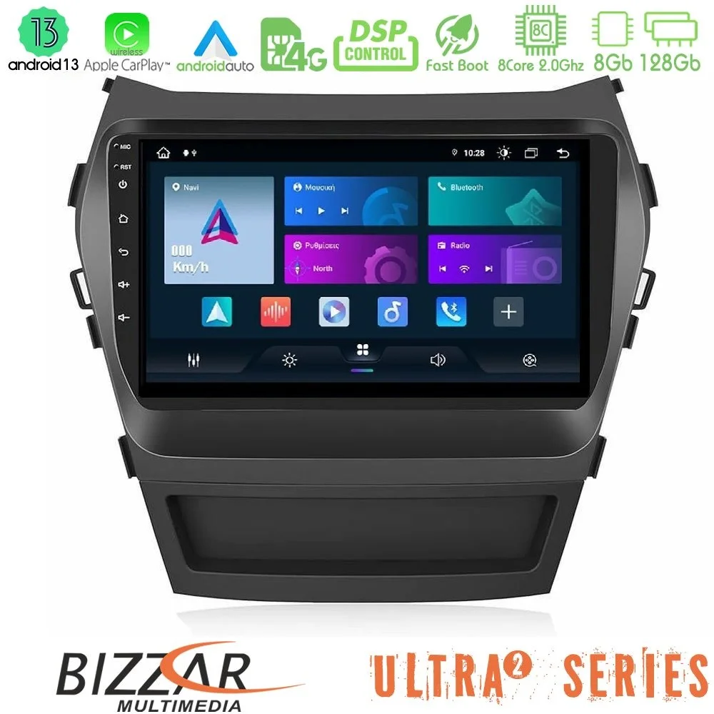 Φωτογραφία προϊόντος: Bizzar Ultra Series Hyundai iX45 2012-2017 8core Android13 8+128GB Navigation Multimedia Tablet 9