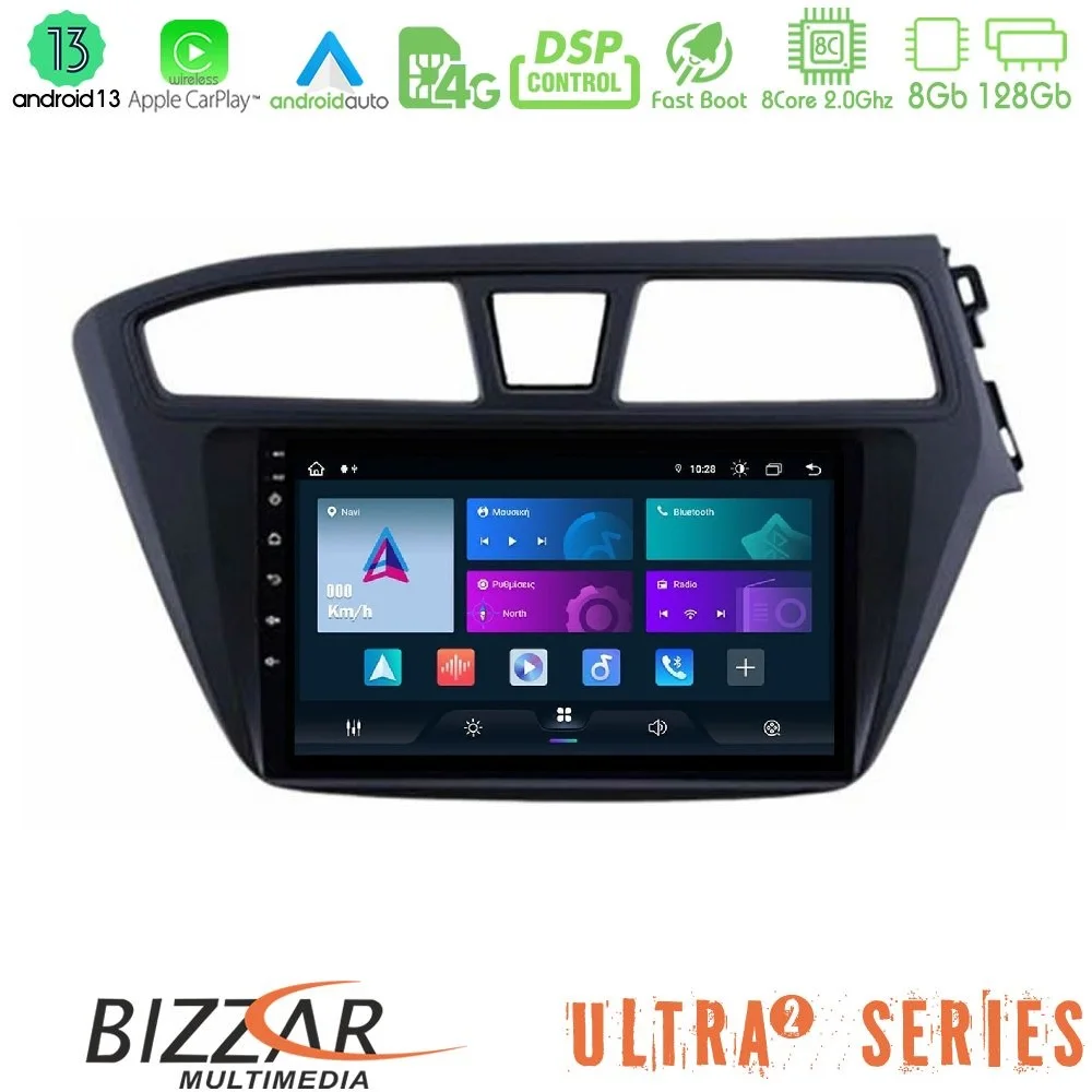 Φωτογραφία προϊόντος: Bizzar Ultra Series Hyundai i20 2014-2018 RHD 8core Android13 8+128GB Navigation Multimedia Tablet 9