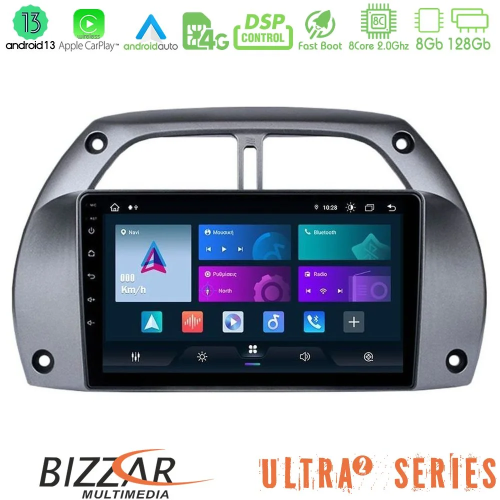 Φωτογραφία προϊόντος: Bizzar Ultra Series Toyota RAV4 2001 - 2006 8core Android13 8+128GB Navigation Multimedia Tablet 9