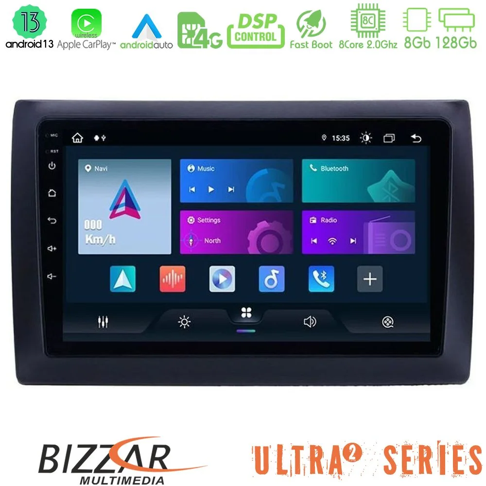 Φωτογραφία προϊόντος: Bizzar Ultra Series Fiat Stilo 8core Android13 8+128GB Navigation Multimedia Tablet 9