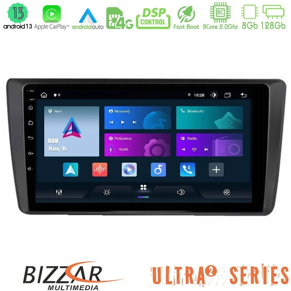 Φωτογραφία προϊόντος: Bizzar Ultra Series Skoda Octavia 2004-2012 8core Android13 8+128GB Navigation Multimedia Tablet 9
