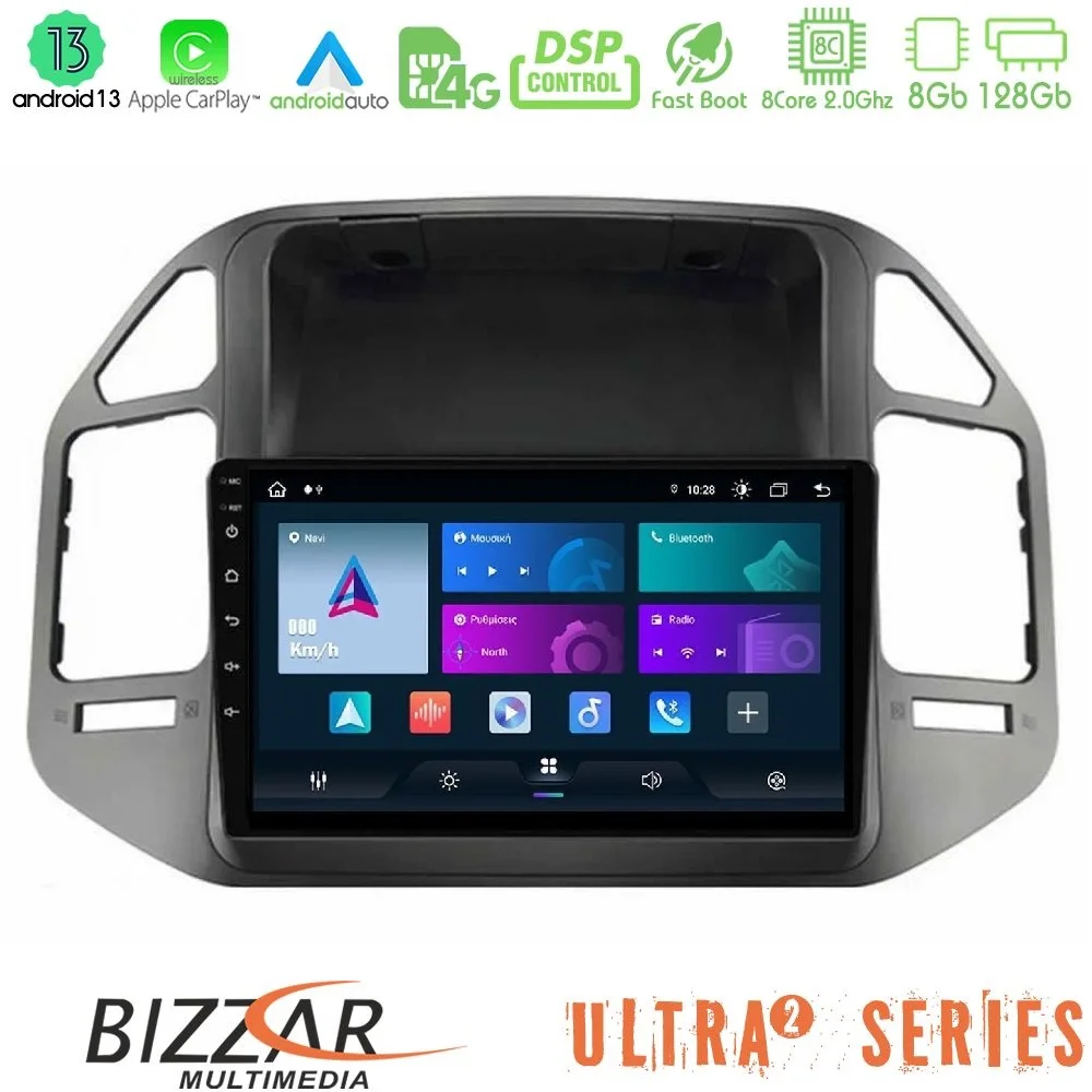 Φωτογραφία προϊόντος: Bizzar Ultra Series Mitsubishi Pajero 2002-2006 8core Android13 8+128GB Navigation Multimedia Tablet 9