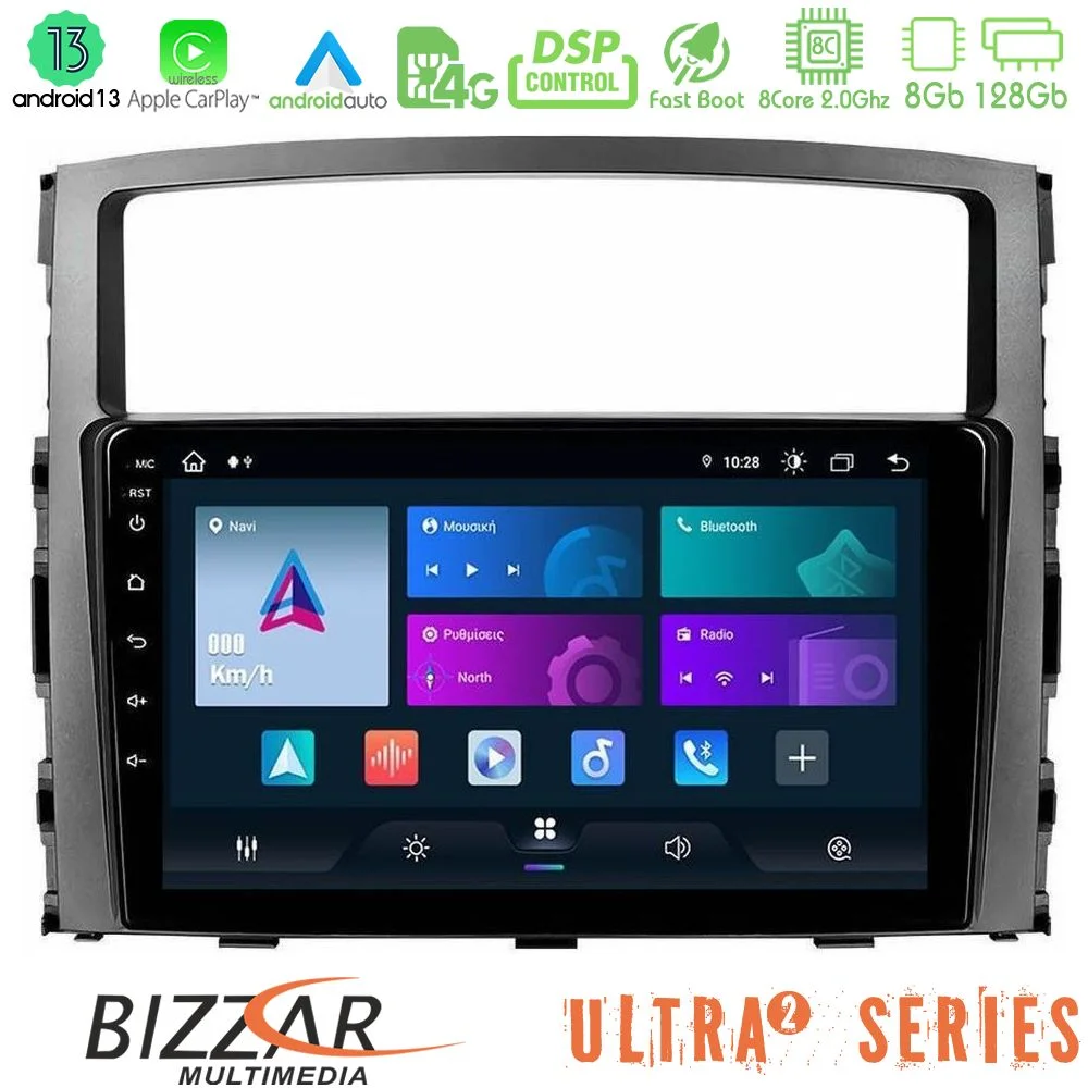 Φωτογραφία προϊόντος: Bizzar ULTRA Series Mitsubishi Pajero 2008-2009 8core Android13 8+128GB Navigation Multimedia Tablet 9