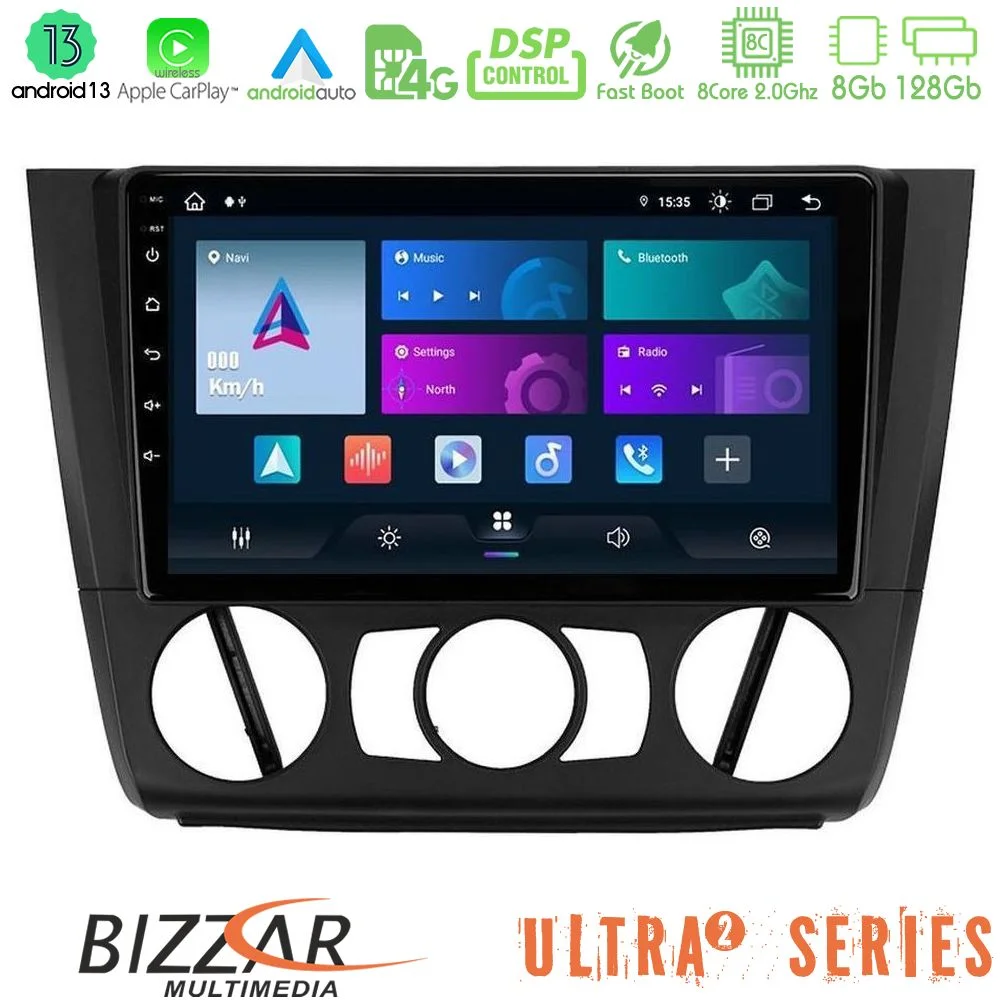 Φωτογραφία προϊόντος: Bizzar Ultra Series BMW 1Series E81/E82/E87/E88 (MANUAL A/C) 8core Android13 8+128GB Navigation Multimedia Tablet 9