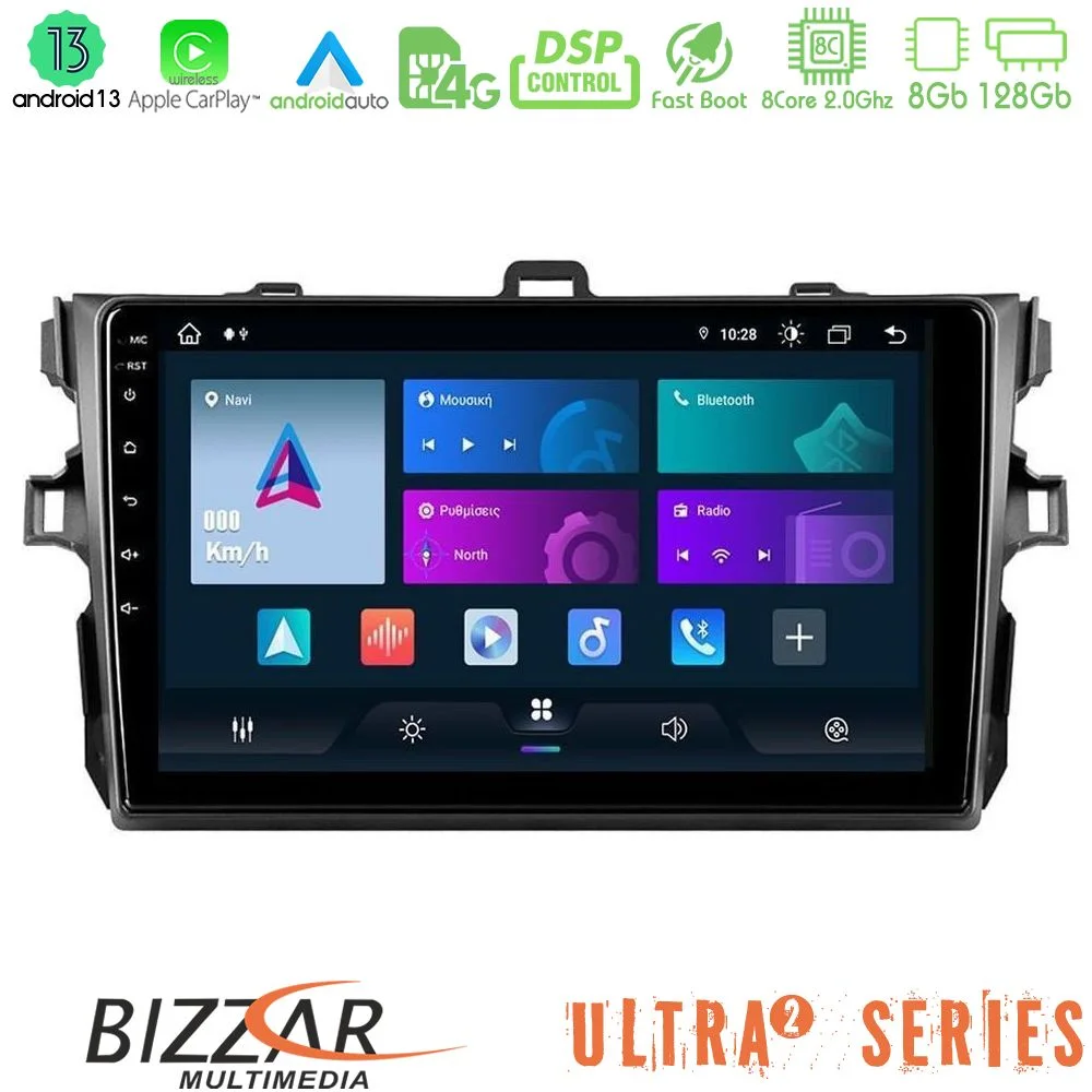 Φωτογραφία προϊόντος: Bizzar Ultra Series Toyota Corolla 2007-2012 8core Android13 8+128GB Navigation Multimedia Tablet 9