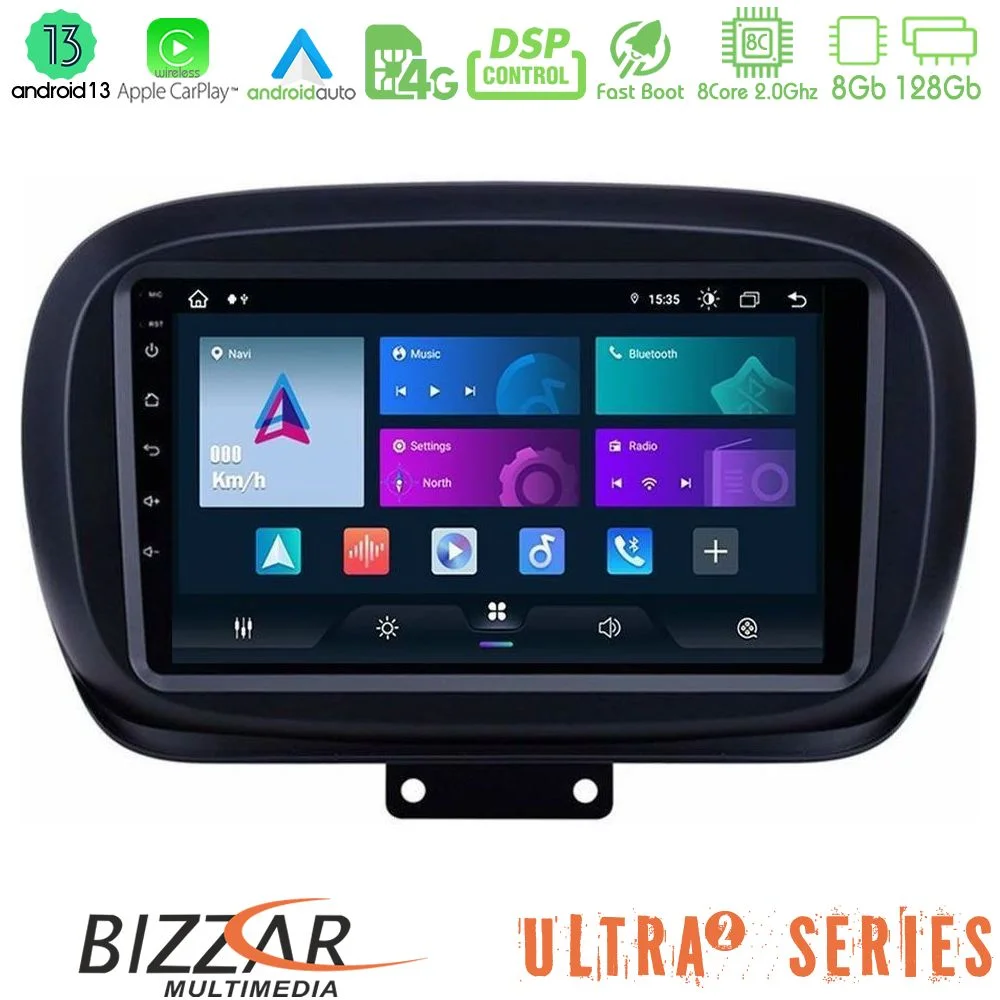 Φωτογραφία προϊόντος: Bizzar Ultra Series Fiat 500X 8core Android13 8+128GB Navigation Multimedia Tablet 9