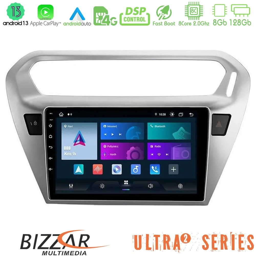 Φωτογραφία προϊόντος: Bizzar Ultra Series Citroën C-Elysée / Peugeot 301 8Core Android13 8+128GB Navigation Multimedia Tablet 9