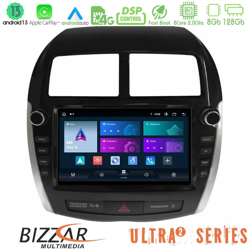 Φωτογραφία προϊόντος: Bizzar Ultra Series AMitsubishi ASX 2013-2018 8core Android13 8+128GB Navigation Multimedia Tablet 9 (Oem Look)