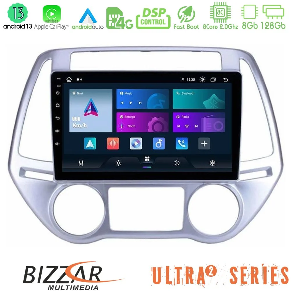 Φωτογραφία προϊόντος: Bizzar Ultra Series Hyundai i20 2012-2014 8core Android13 8+128GB Navigation Multimedia Tablet 9