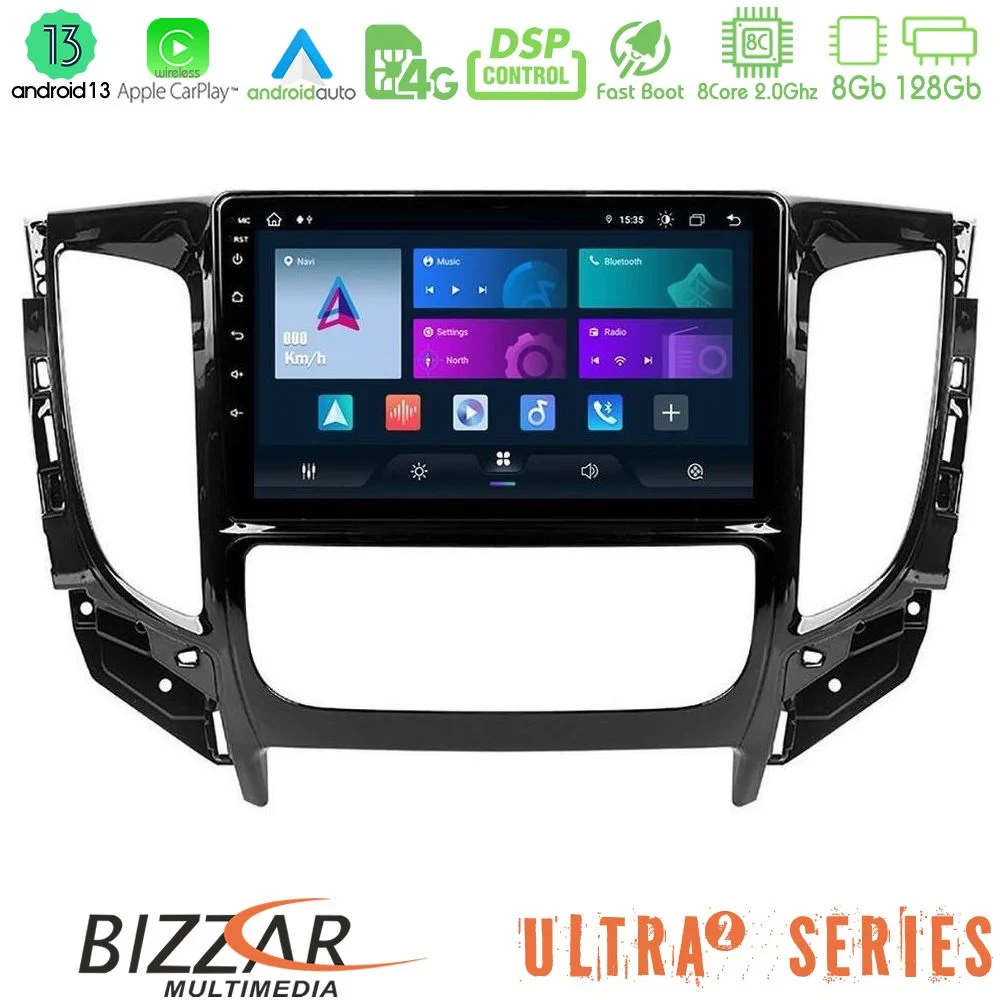 Φωτογραφία προϊόντος: Bizzar Ultra Series Mitsubishi L200 2016-> & Fiat Fullback (Auto A/C) 8core Android13 8+128GB Navigation Multimedia Tablet 9