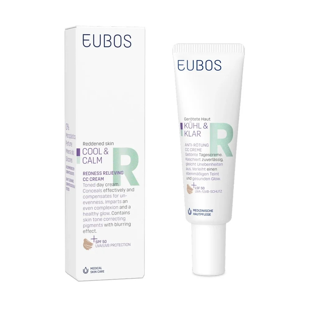 Φωτογραφία προϊόντος: EUBOS Cool & Calm Redness Relieving CC Cream SPF50 - Καταπραϋντική Κρέμα CC για την Ερυθρότητα (30ml)