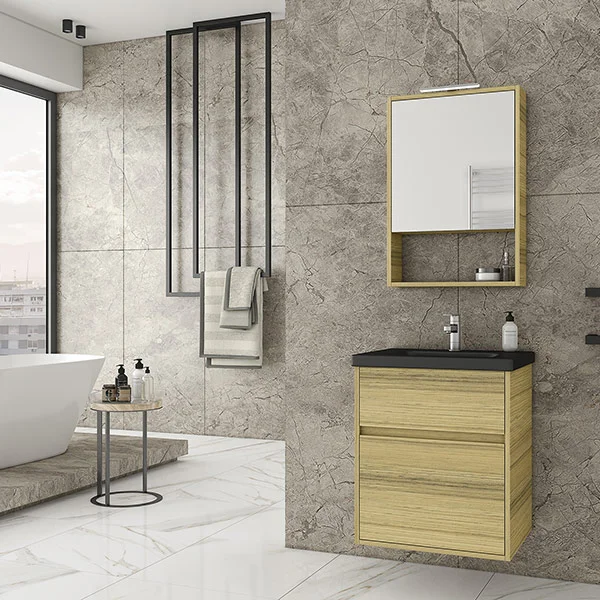 Φωτογραφία προϊόντος: Drop Instinct 55 Natural Oak BL Σετ Μπάνιου με Νιπτήρα και Καθρέφτη 5PIN055NO