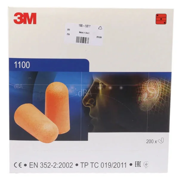 Φωτογραφία προϊόντος: 3M 1100P Ωτοασπίδες μιας Χρήσης σε Πορτοκαλί Χρώμα (35 dB) Συσκευασία 400τμχ (200Ζεύγη)