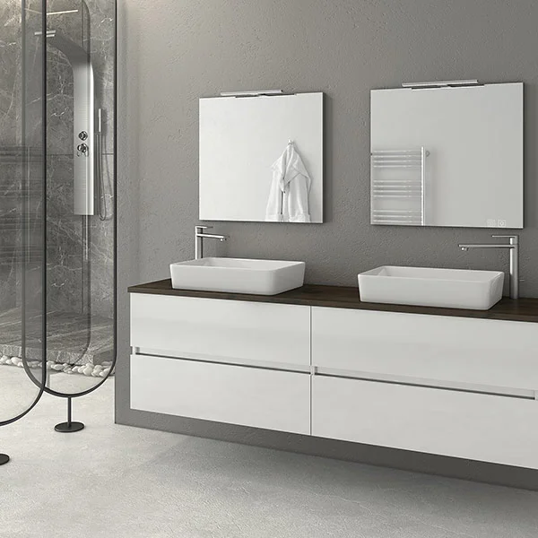 Φωτογραφία προϊόντος: Drop LUXUS 160 White – 1 έπιπλο μπάνιου κρεμαστό με καθρεπτη