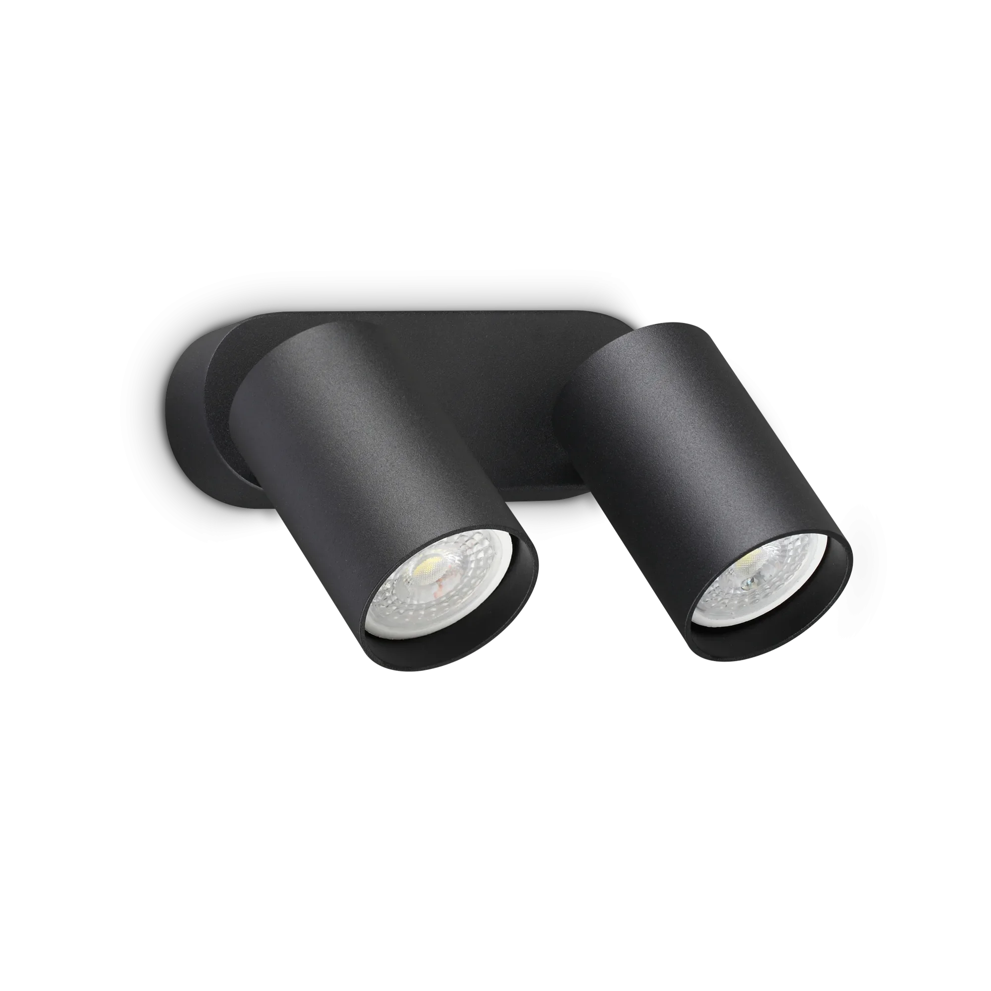 Φωτογραφία προϊόντος: Ideal lux Dynamite AP2 round black φωτιστικό τοίχου με ρυθμιζόμενους diffusers