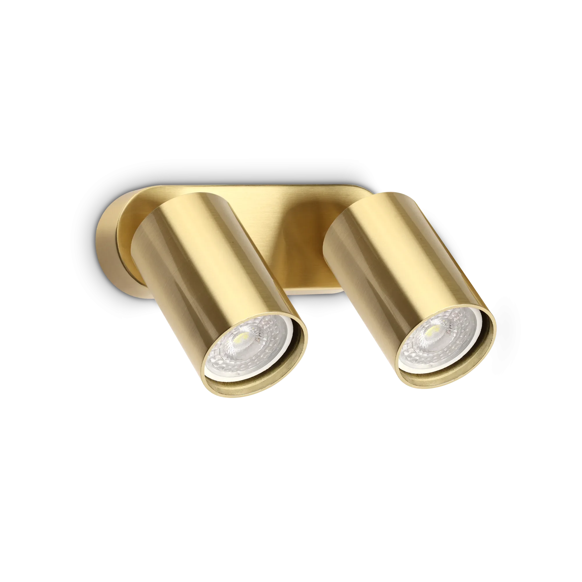 Φωτογραφία προϊόντος: Ideal lux Dynamite AP2 round brass φωτιστικό τοίχου με ρυθμιζόμενους diffusers