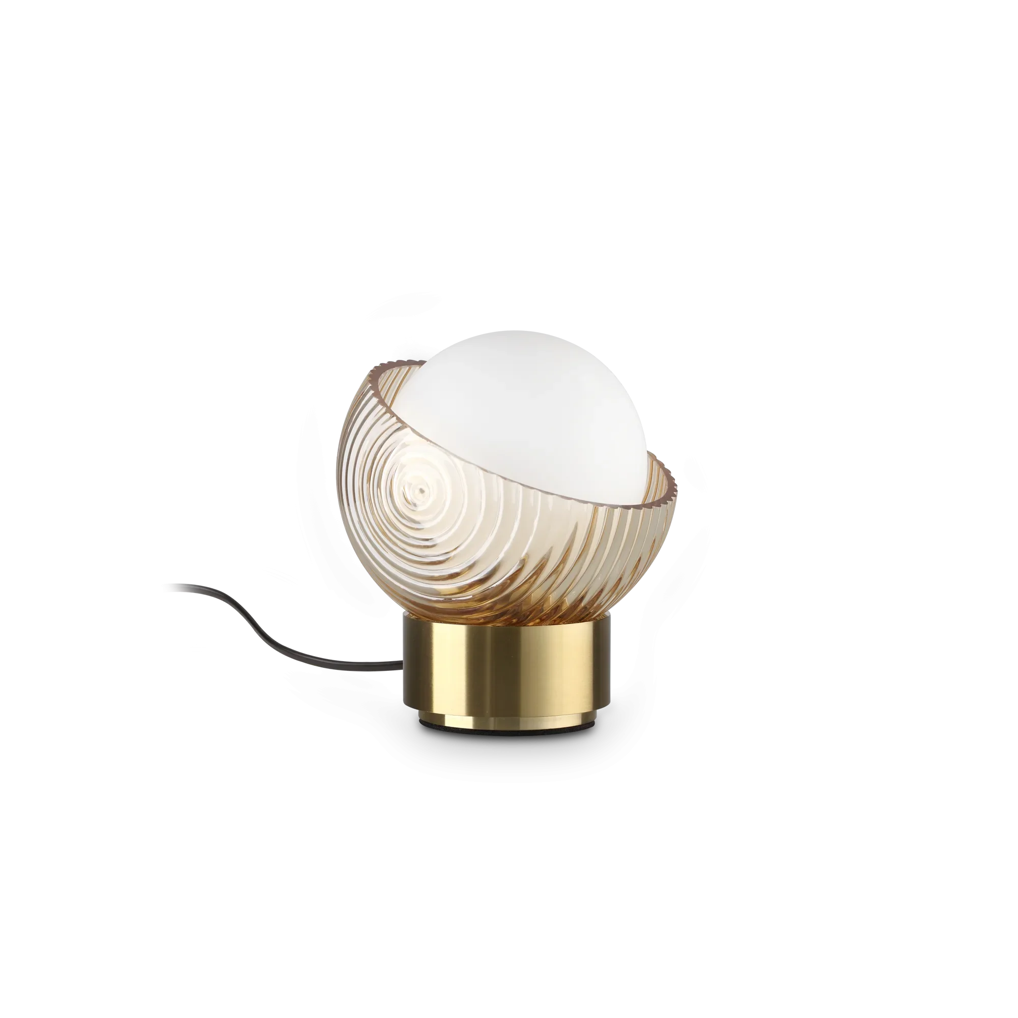 Φωτογραφία προϊόντος: Ideal lux Bloom TL1 Small Brass με Μελί Γυαλί Επιτραπέζιο Φωτιστικό