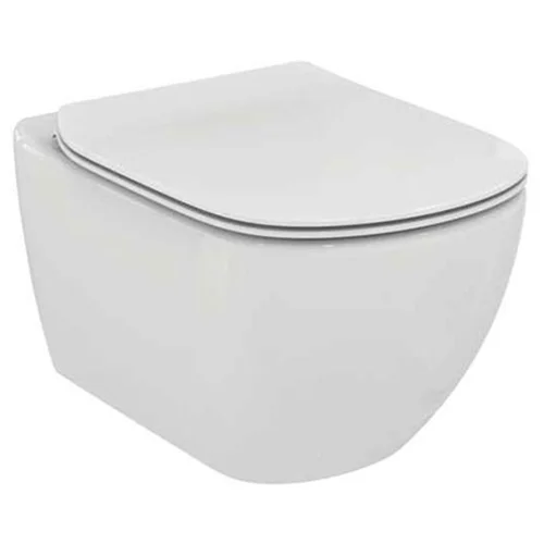 Φωτογραφία προϊόντος: Λεκάνη κρεμαστή με slim soft close καπάκι Ideal Standard Tesi Silk Aquablade T0079V1+T3527V1 χρώμα λευκό ματ