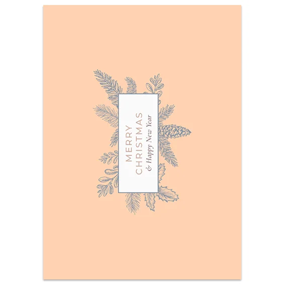 Φωτογραφία προϊόντος: OEM Ευχετήρια κάρτα Merry Christmas-peach pastel