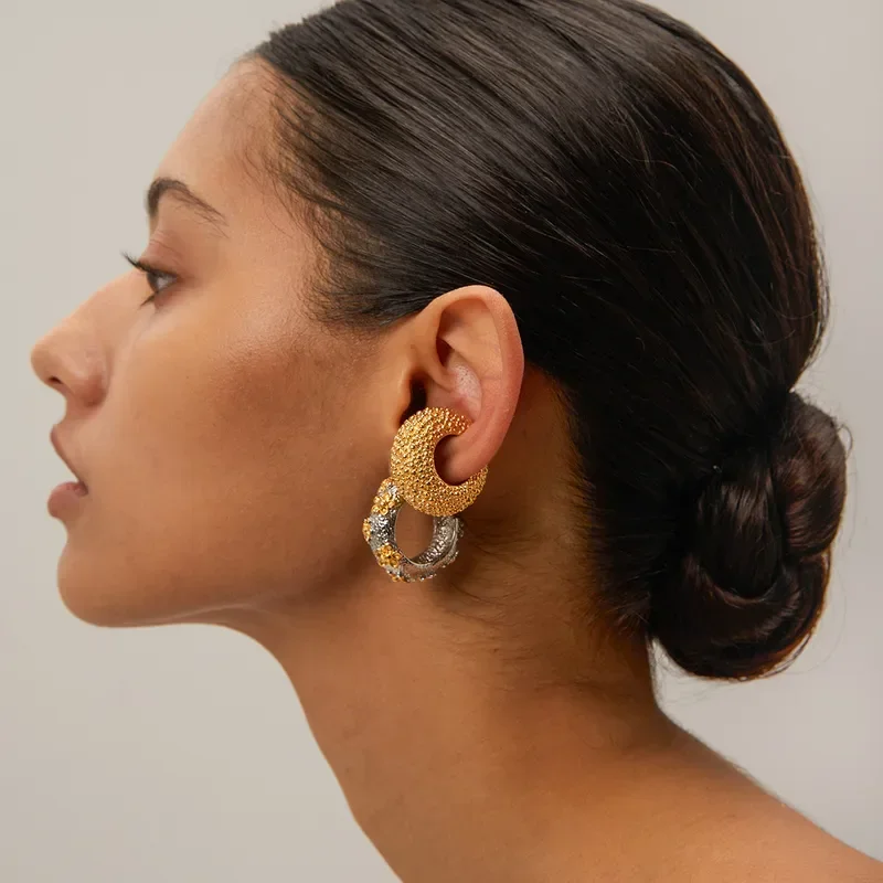 Φωτογραφία προϊόντος: Peach Jewelry Χρυσά Κλασικό Στυλ Απλό Γεωμετρικό Από Ανοξείδωτο Ατσάλι 304 Με Επίστρωση PVD