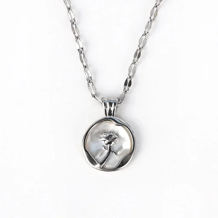 Φωτογραφία προϊόντος: Peach Jewelry Κολιέ Ροζέτα με Τριαντάφυλλο από 316 Ανοξείδωτο Ατσάλι