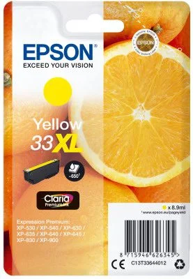 Φωτογραφία προϊόντος: Ink Epson 33XL C13T33644012 Claria Premium Yellow 8.9ml - C13T33644012