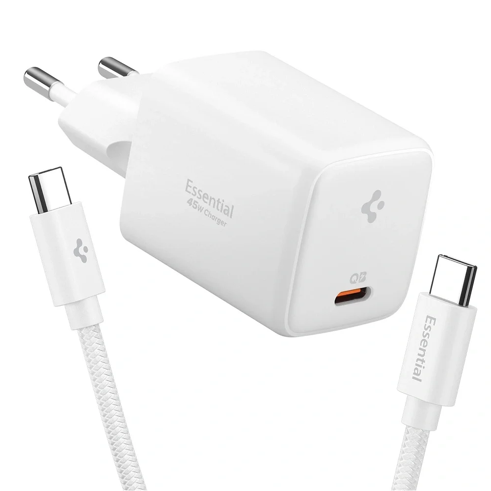 Φωτογραφία προϊόντος: Spigen Φορτιστής EE451EU Essential 45W με Καλώδιο Type‑C White