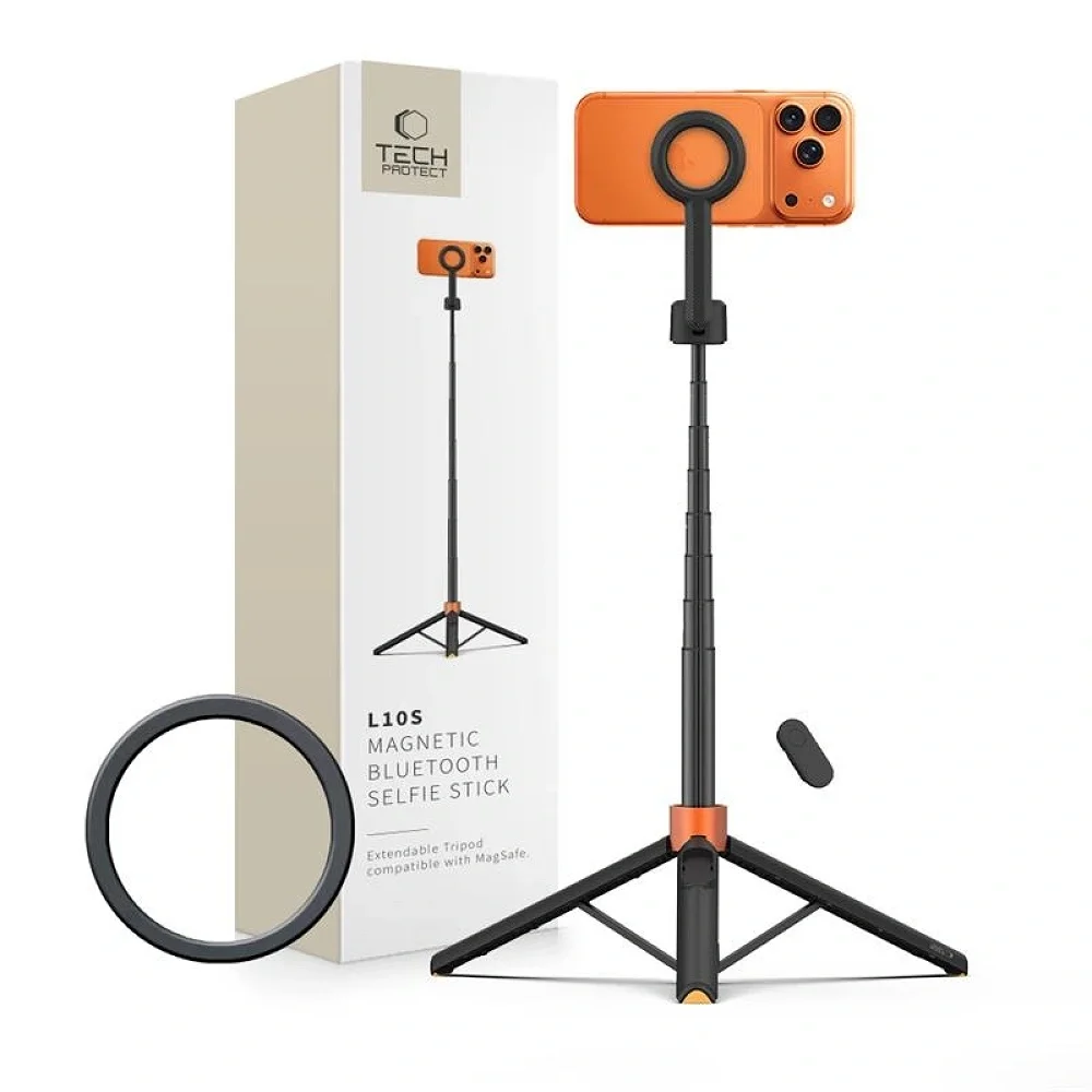 Φωτογραφία προϊόντος: Tech-Protect Magsafe Bluetooth Τρίποδο Selfie Stick L10S Black/Orange