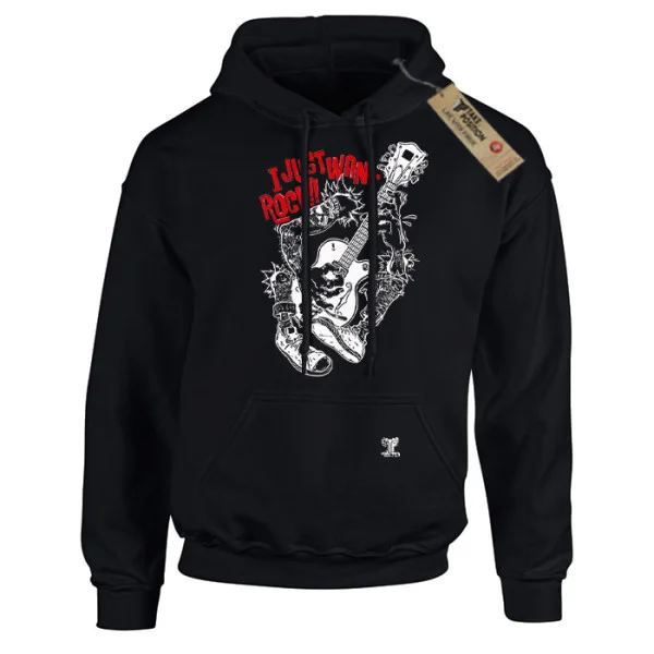 Φωτογραφία προϊόντος: Hoodie φούτερ με κουκούλα Just Want Rock Takeposition Σε Μαύρο, 907-7769b