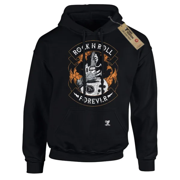 Φωτογραφία προϊόντος: Hoodie φούτερ με κουκούλα Rock And Roll Forver Takeposition Σε Μαύρο, 907-7750b