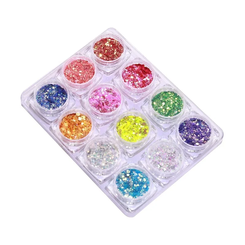 Φωτογραφία προϊόντος: Tradesor Σετ Glitter νυχιών Nail Art - Παλέτα - Glitter DW - 12pcs - 910600