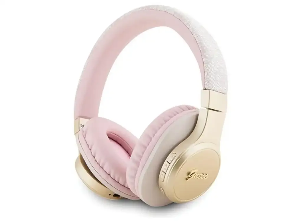 Φωτογραφία προϊόντος: Ακουστικά Guess 4G Script Metal Logo (GUBH604GEMP) - Bluetooth 5.3, USB-C, A2DP, On-ear, 300mAh - Pink