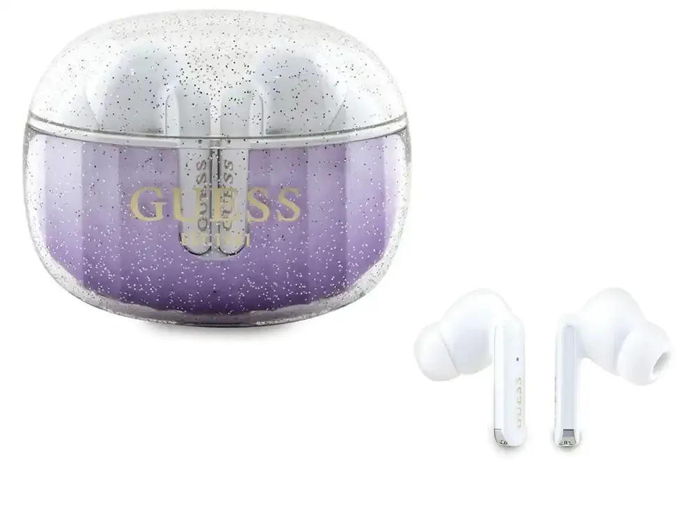 Φωτογραφία προϊόντος: Wireless Earbuds Guess - Bluetooth 5.3, TWS, USB-C, with Docking Station, IPX4 - Glitter Purple Gradient