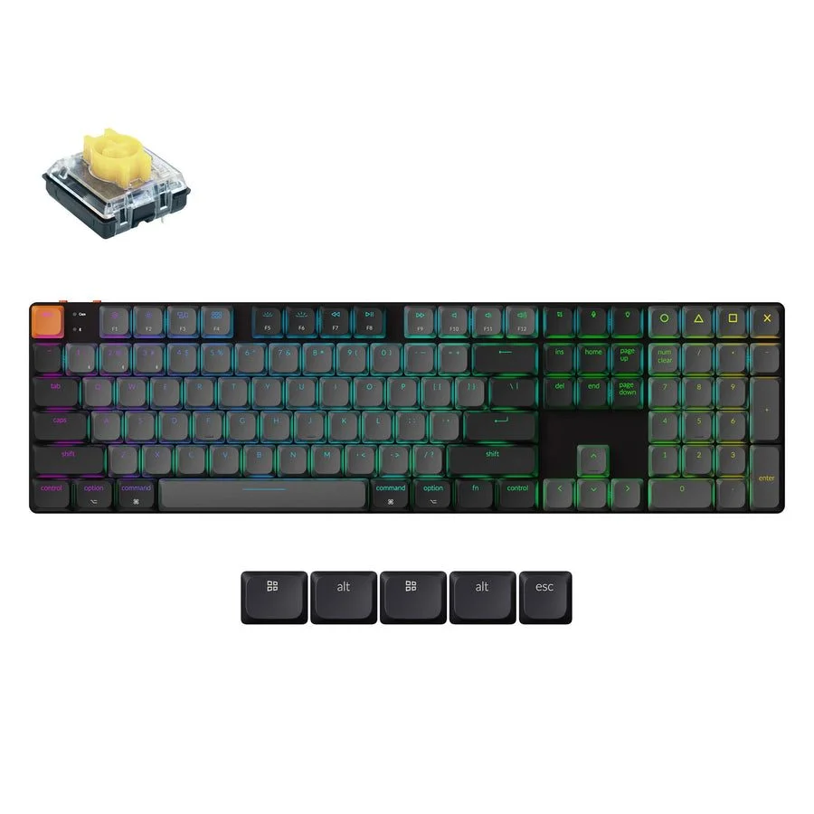 Φωτογραφία προϊόντος: Keychron K5 V2 (K5X-B4) QMK Wireless Mechanical Keyboard Banana Switch RGB 100% US Layout