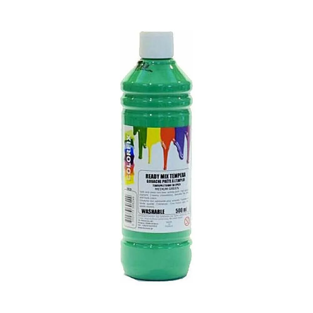 Φωτογραφία προϊόντος: Colorfix Ready Mix Tempera Τέμπερα Ζωγραφικής Medium Green σε Μπουκάλι 500ml 1200629